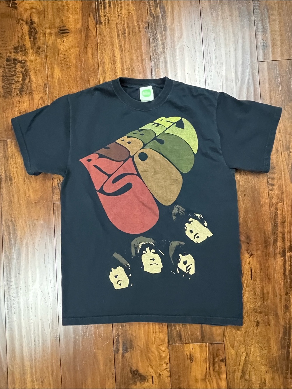 BEATLES RUBBER SOUL Vintage T-Shirt 2005 Apple Corps. Black Size MEDIUM